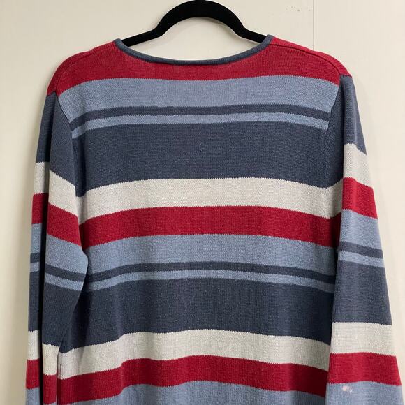 Vintage Faded Glory 14W/16W stripe flare long sleeve Y2K blue white fairycore - Picture 6 of 8